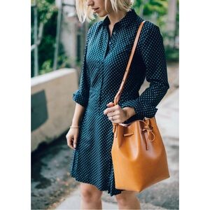 Banana Republic Navy Floral Pleated Shirt Dress I Size: 10